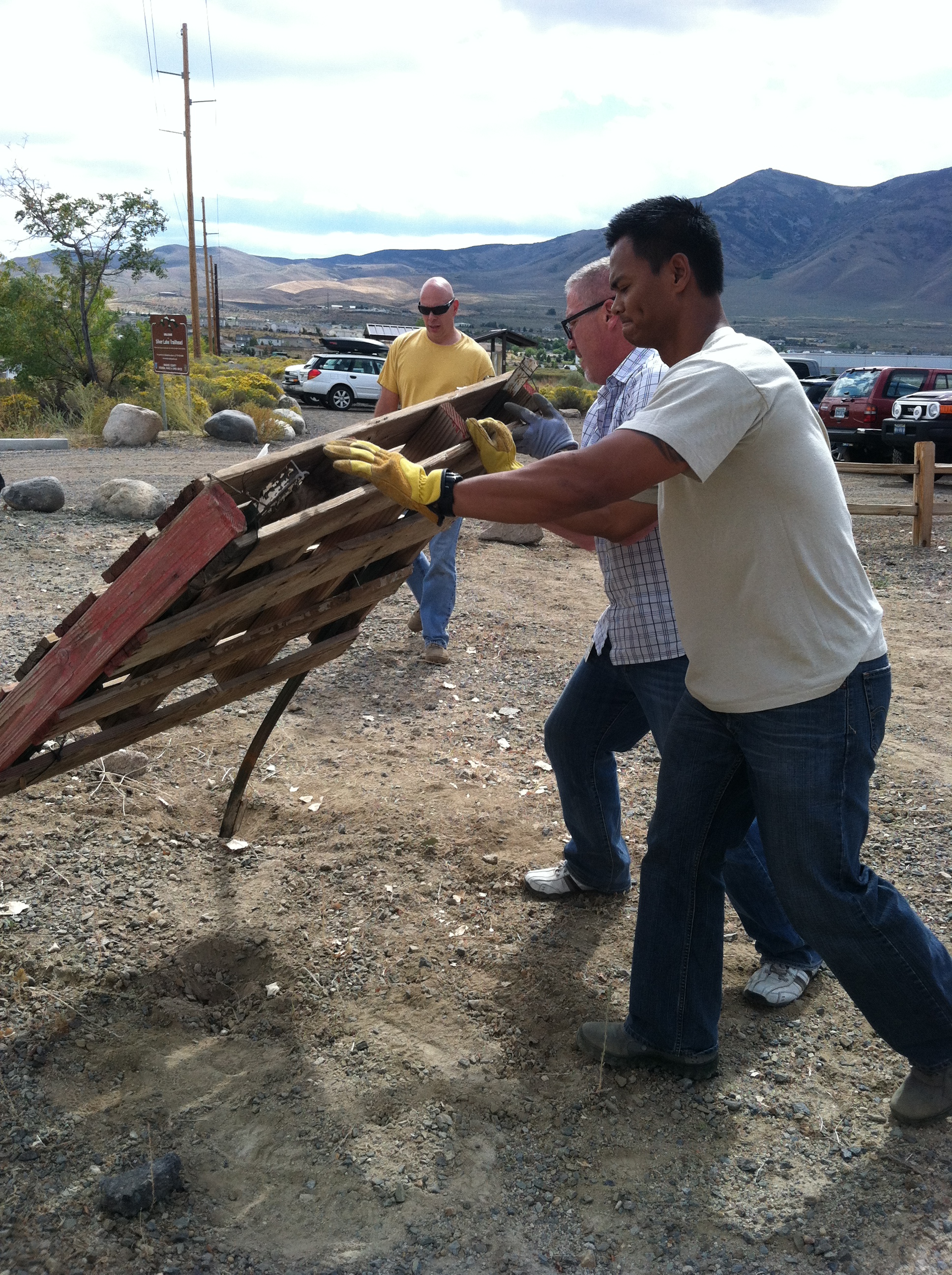 volunteers working